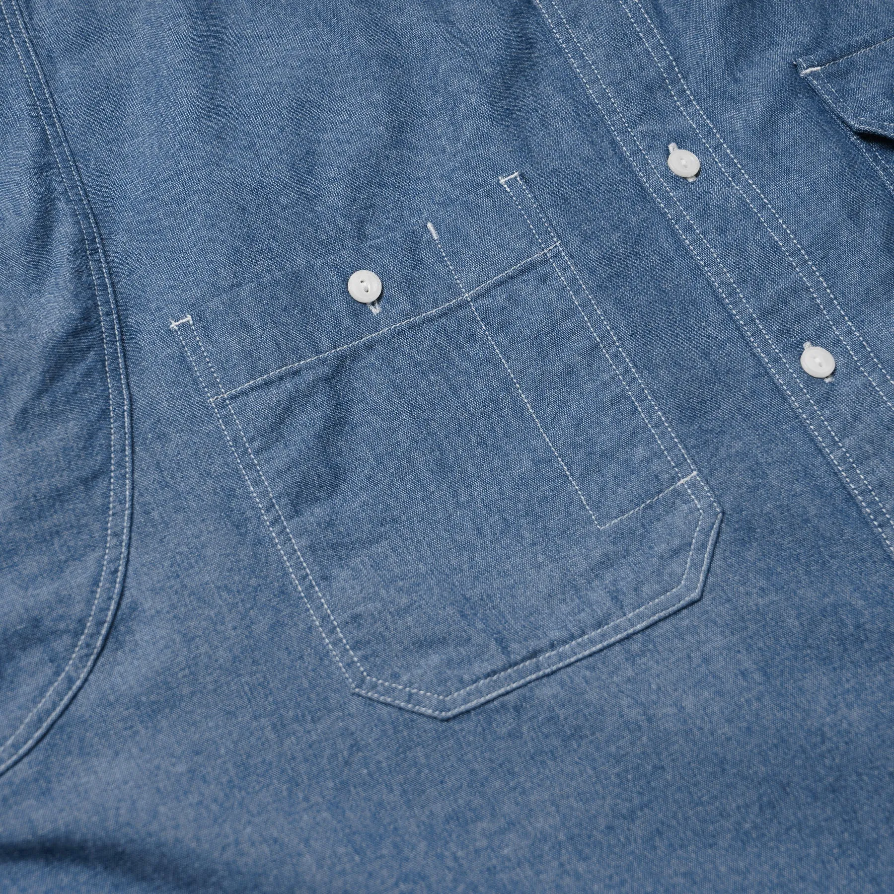 1920's CHAMBRAY WORK SHIRT - BLUE