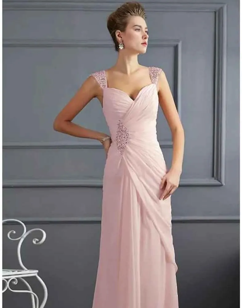 a-line Gowns for Mother of The Bride Spaghetti Strap Brides Maid Dress with Beaded