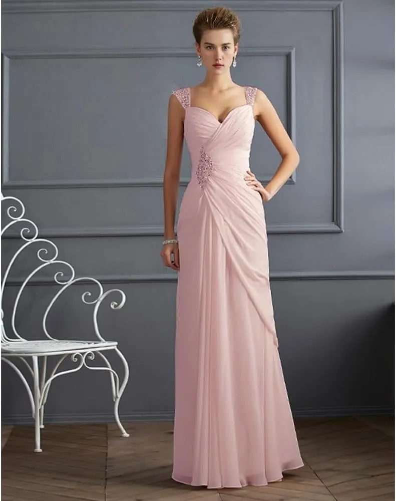 a-line Gowns for Mother of The Bride Spaghetti Strap Brides Maid Dress with Beaded