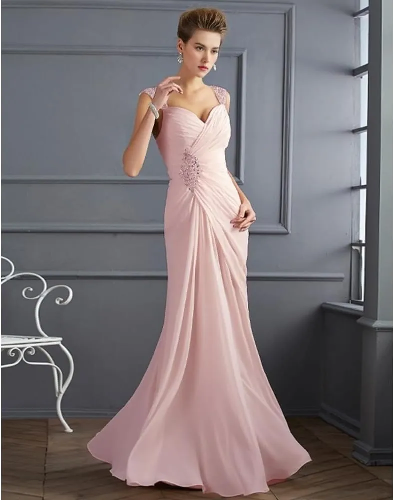 a-line Gowns for Mother of The Bride Spaghetti Strap Brides Maid Dress with Beaded