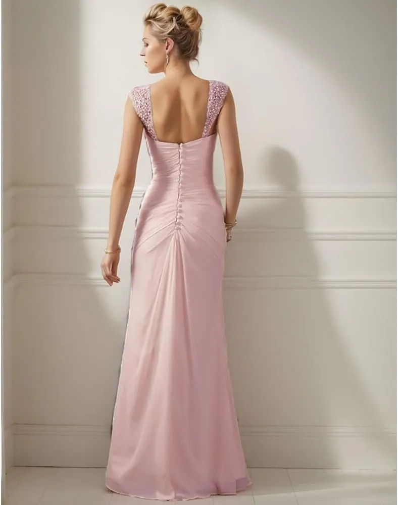 a-line Gowns for Mother of The Bride Spaghetti Strap Brides Maid Dress with Beaded