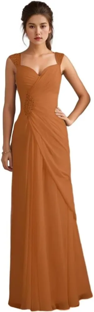a-line Gowns for Mother of The Bride Spaghetti Strap Brides Maid Dress with Beaded