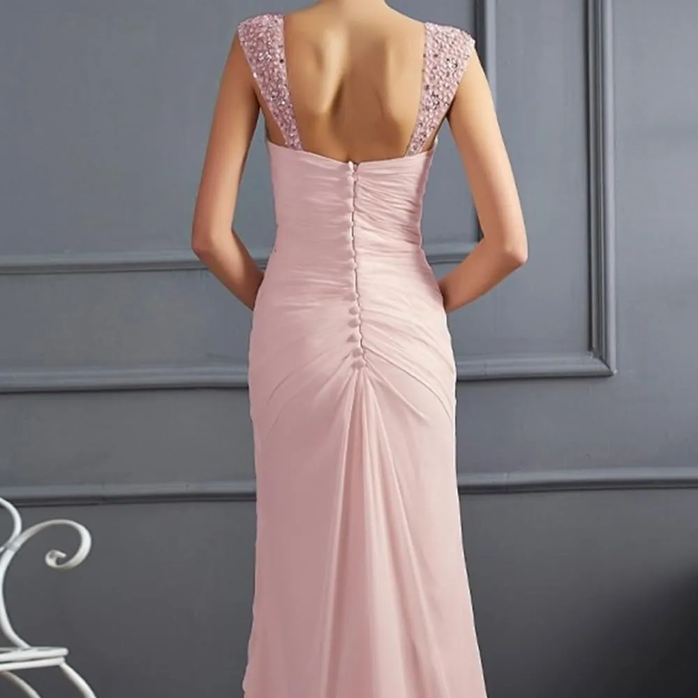 a-line Gowns for Mother of The Bride Spaghetti Strap Brides Maid Dress with Beaded