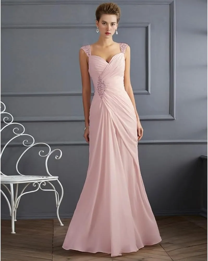 a-line Gowns for Mother of The Bride Spaghetti Strap Brides Maid Dress with Beaded