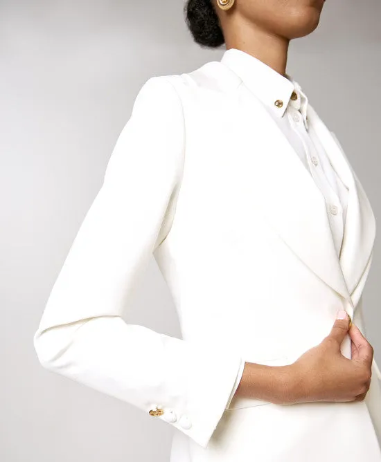 Access Fashion White Single White Lapel Blazer