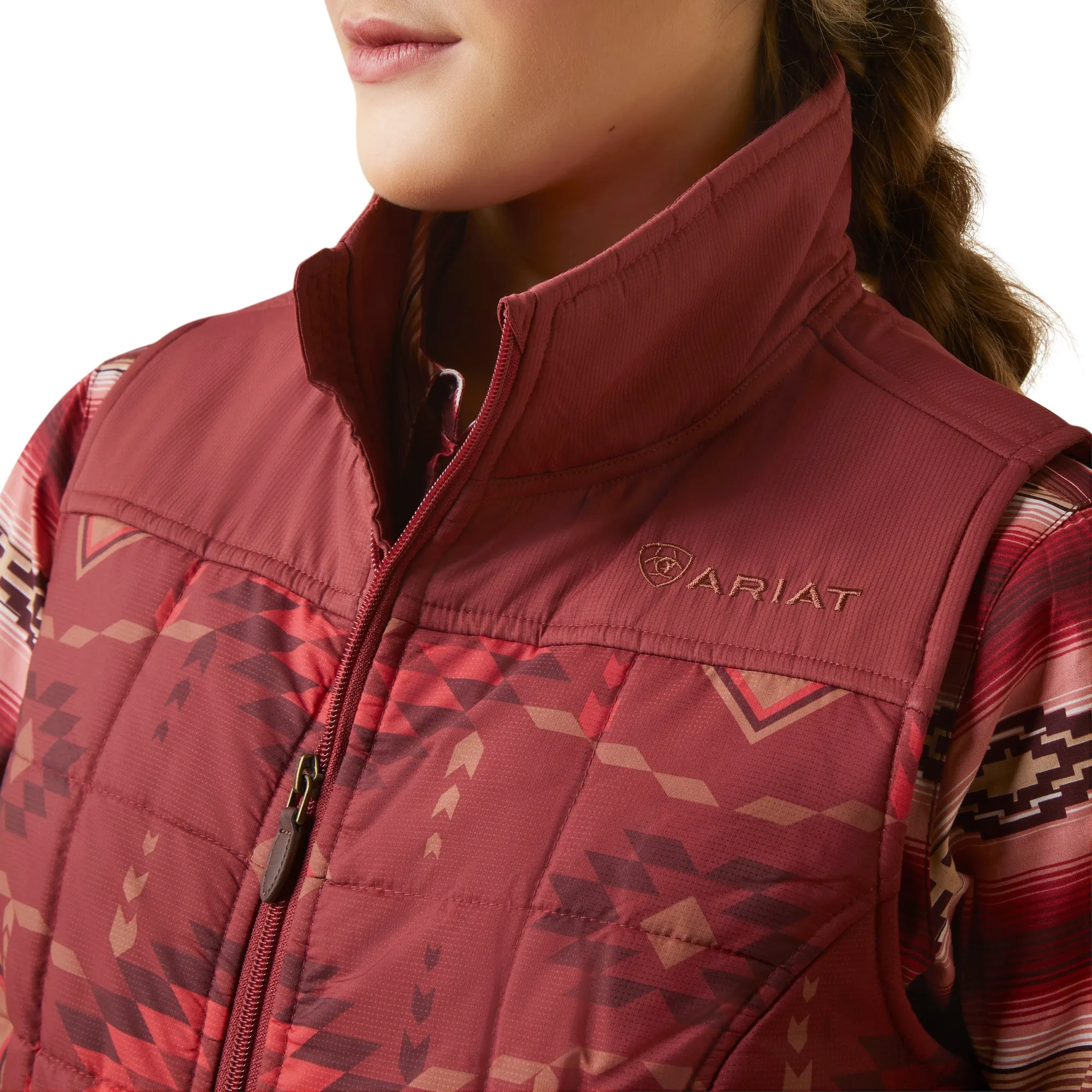 Ariat Ladies R.E.A.L. Crius Concealed Carry Burnt Rose Print Insulated Vest 10046683
