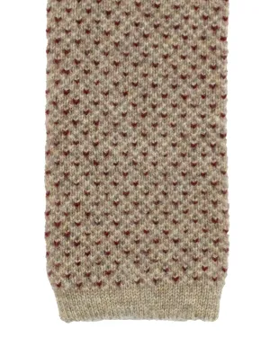 Brunello Cucinelli Square End Cashmere Tie Taupe Maroon FINAL SALE