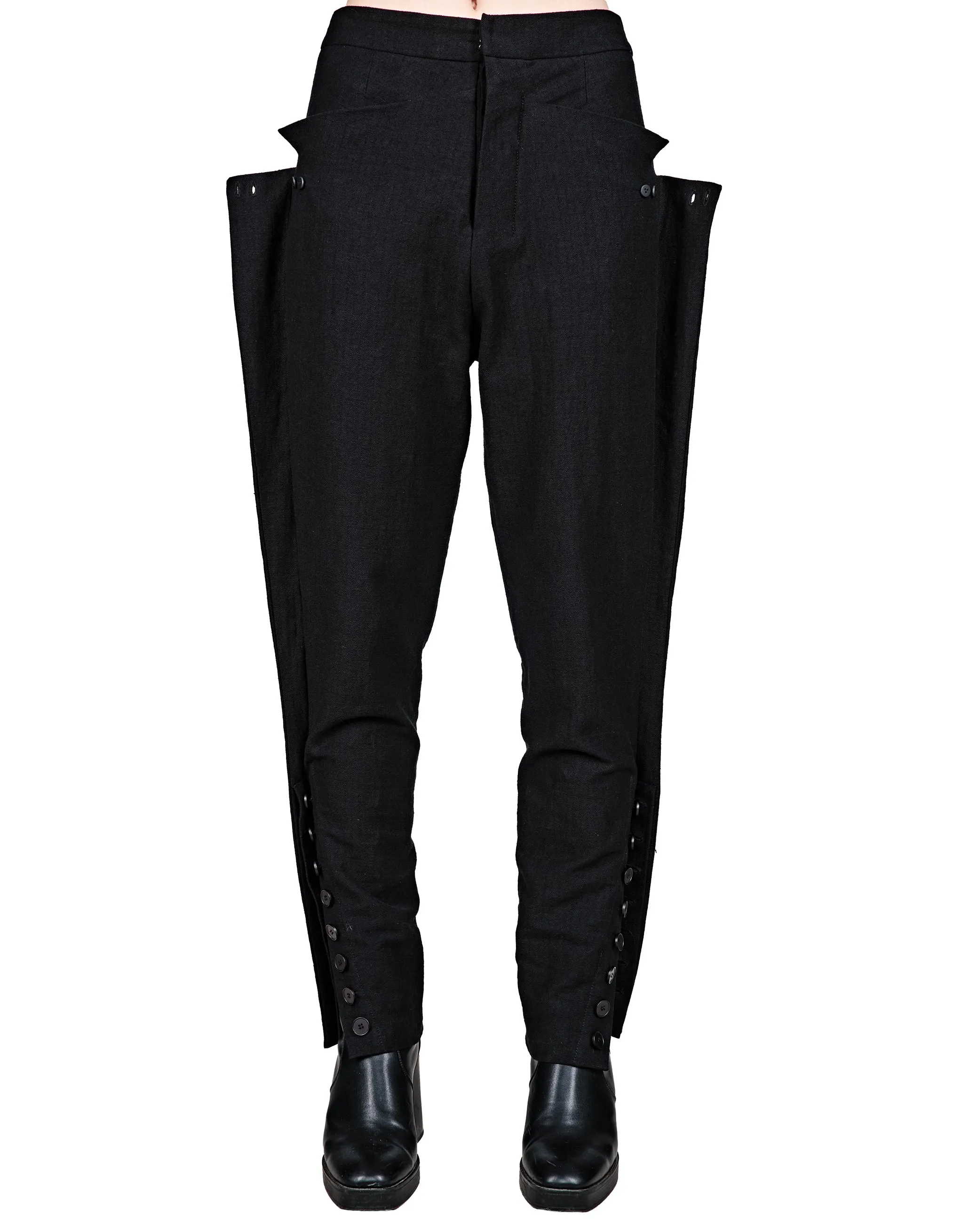 Buttoned Cotton-Blend Pants