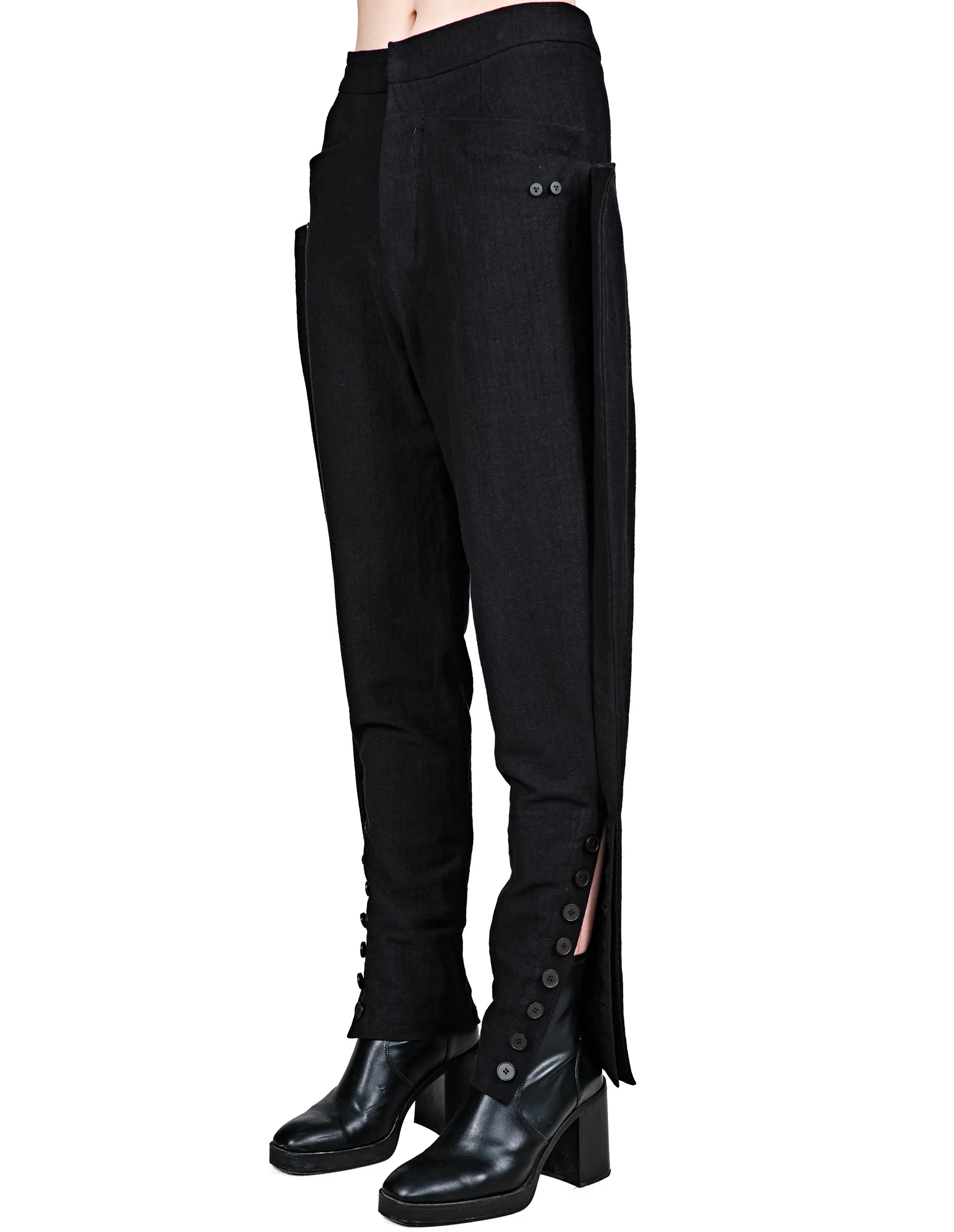 Buttoned Cotton-Blend Pants