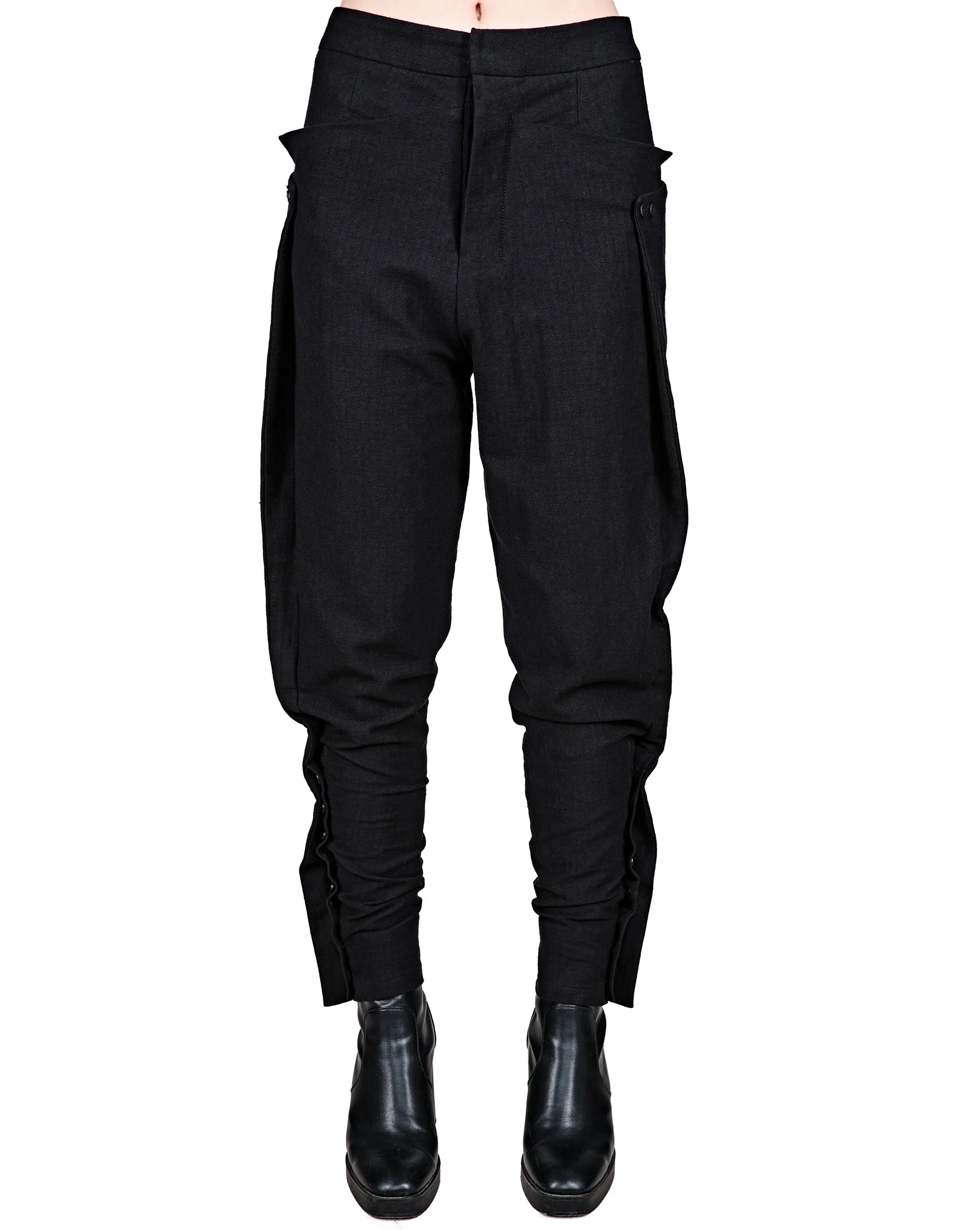 Buttoned Cotton-Blend Pants