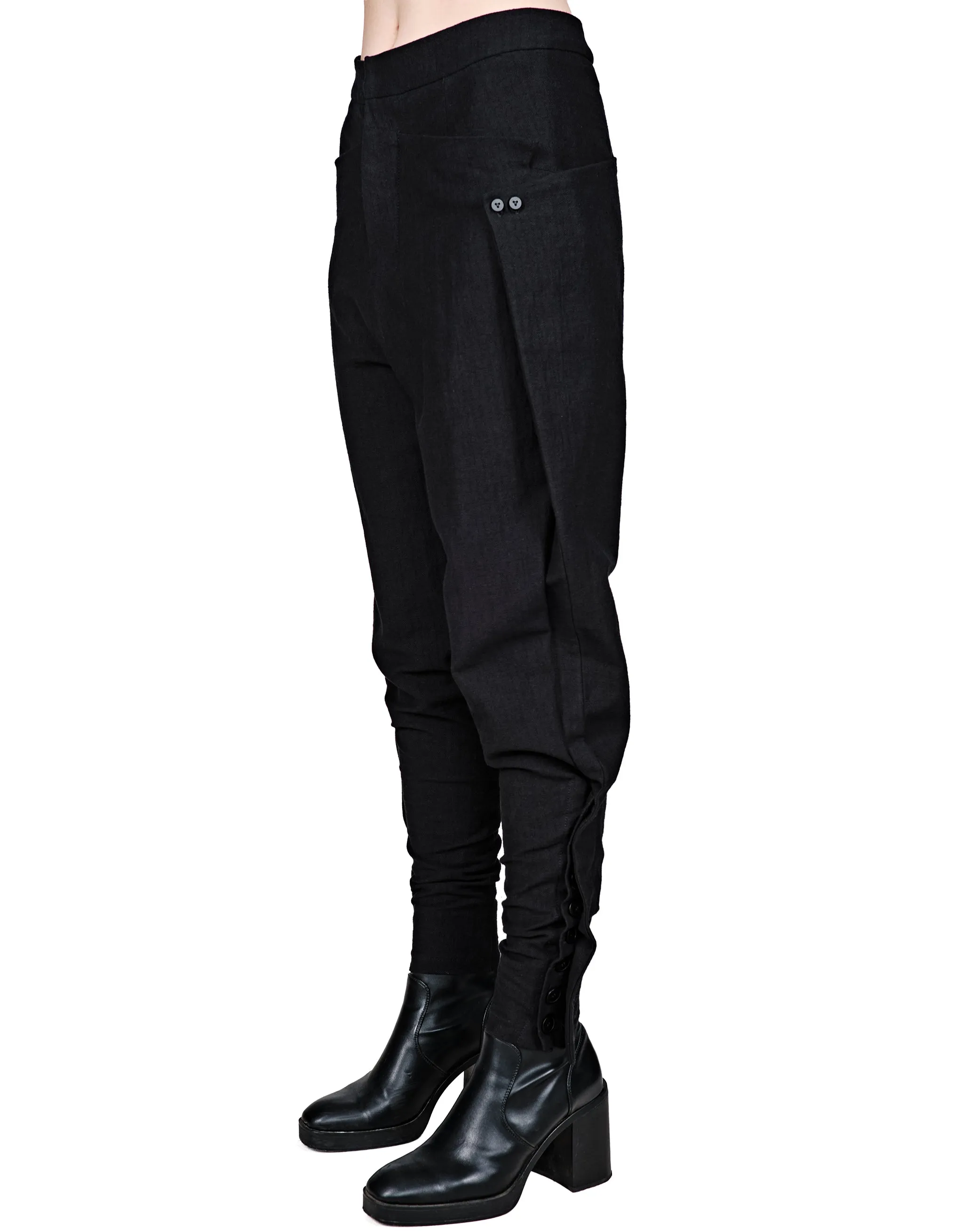 Buttoned Cotton-Blend Pants