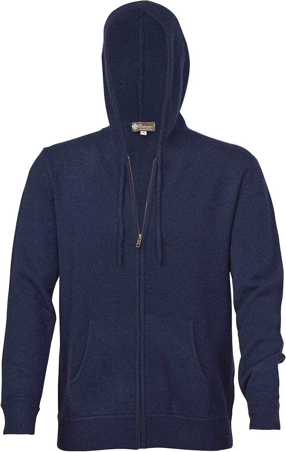 Cashmere Boutique 100% Pure Cashmere Hoodie Sweaters for Men  Full Zip, Long Sleeve, and Both Side Front Pockets