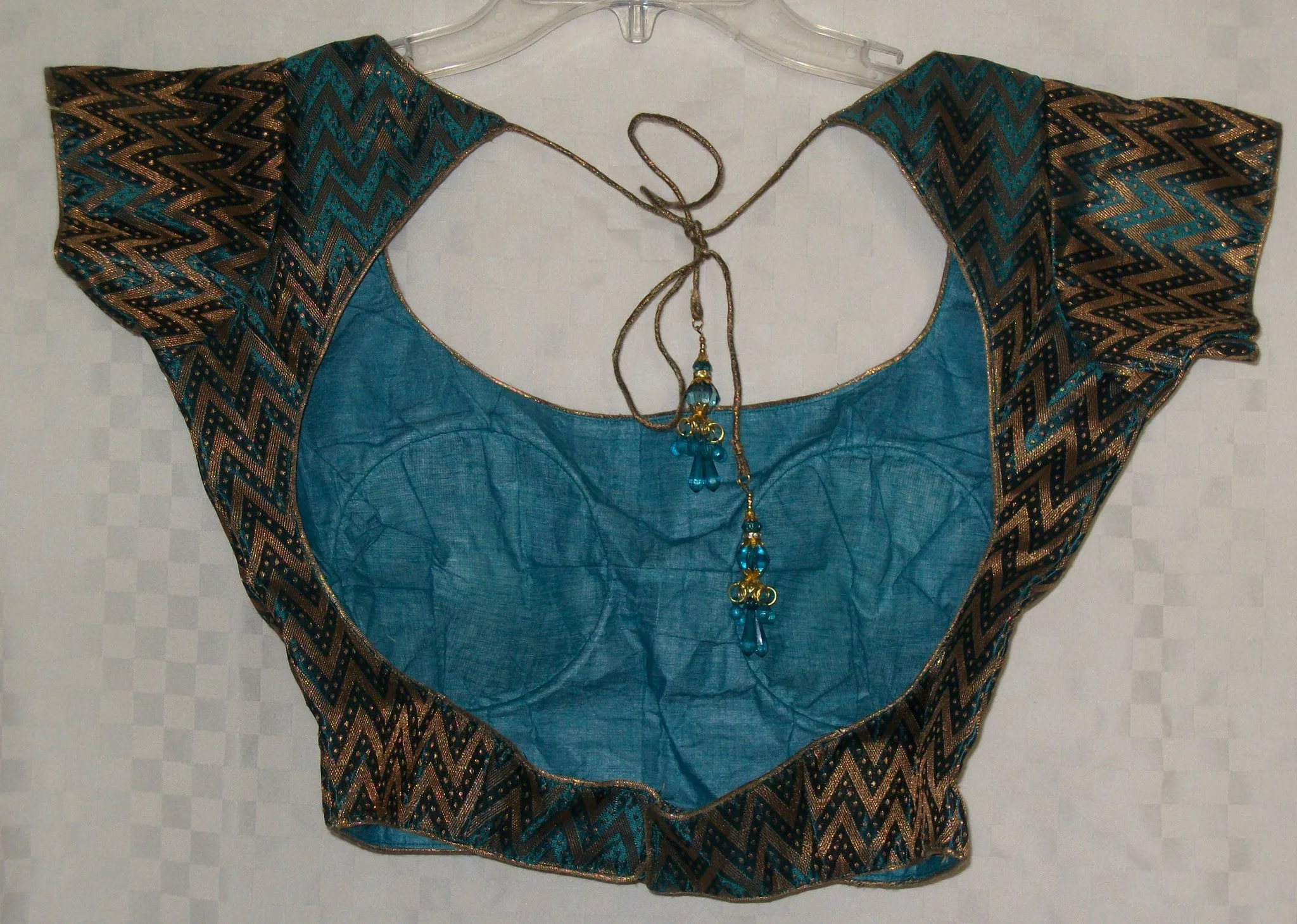 Choli 1889 Green Brocade Saree Blouse Small Size Shieno Sarees