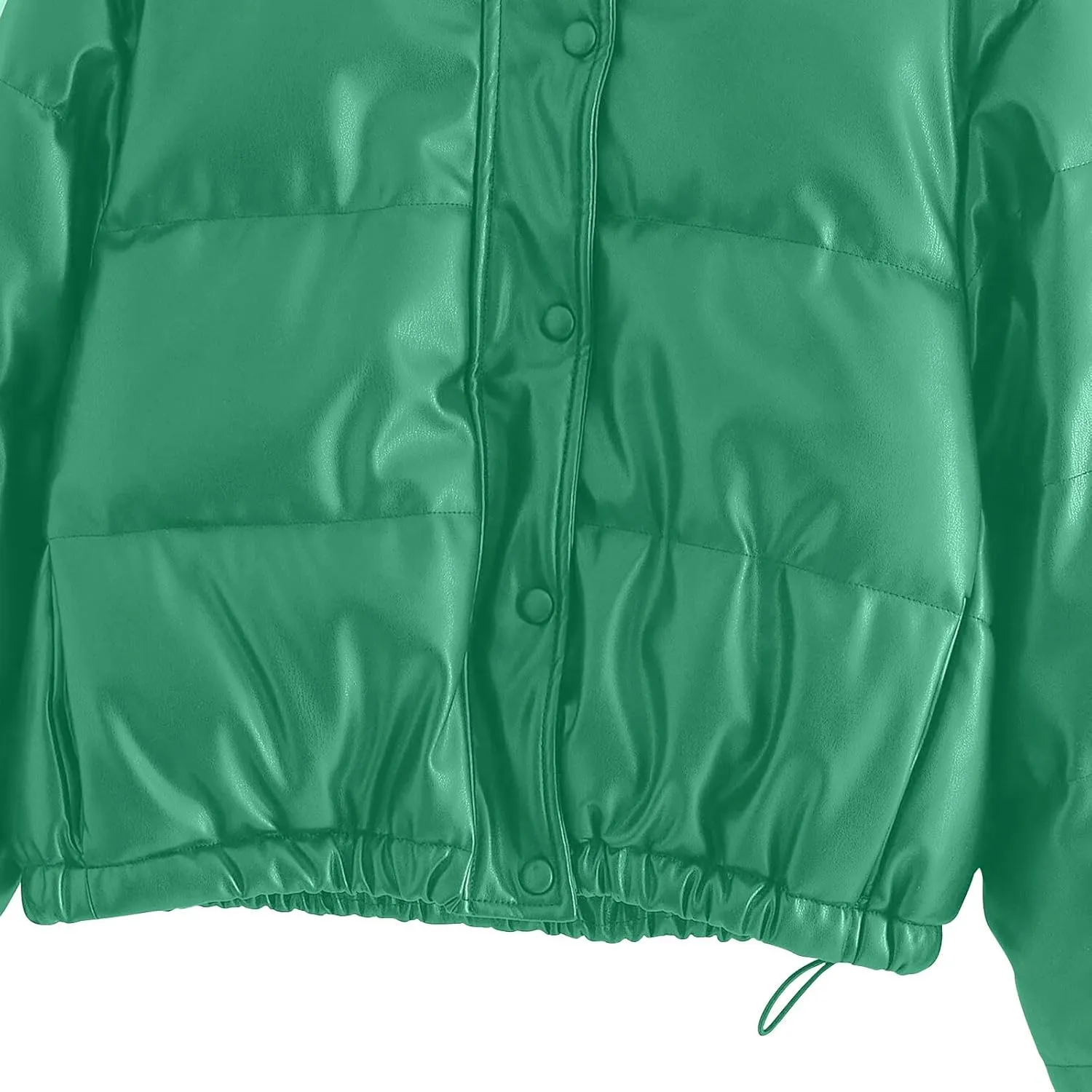 Cropped Puffer Jackets For Women Lightweight Long Sleeve Bubble Jacket Cute Button Softshell Padded Puffer Down Coats