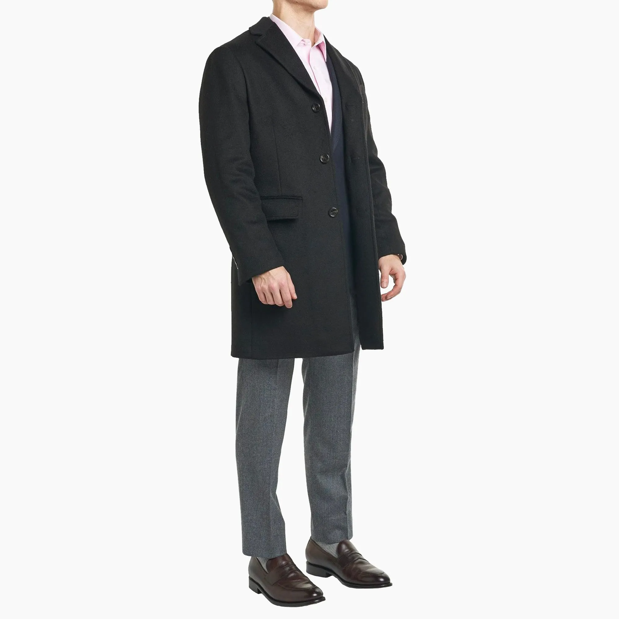 Fulton Wool Cashmere Topcoat - Black