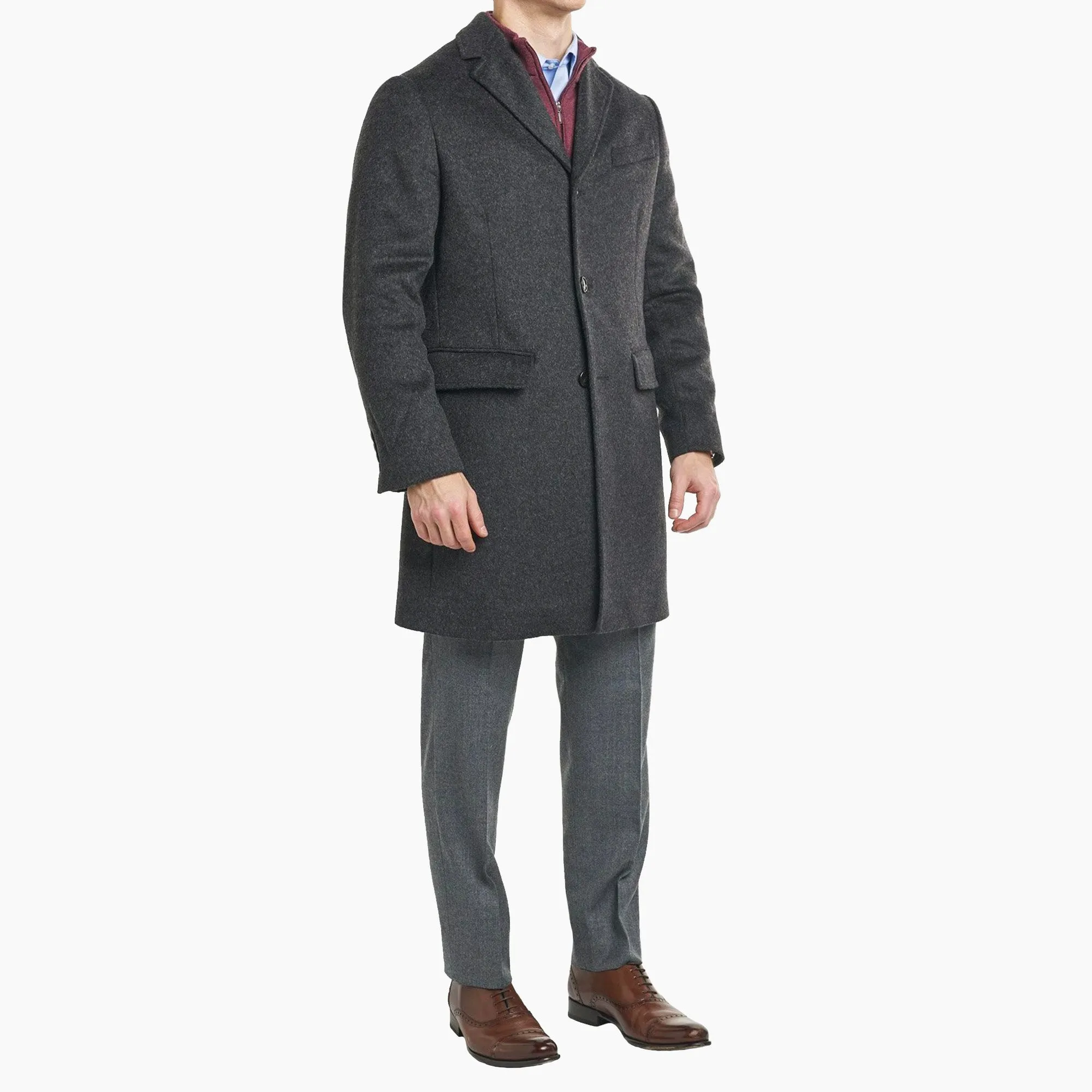 Fulton Wool Cashmere Topcoat - Charcoal