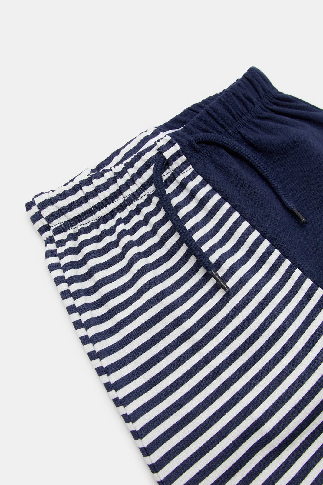 Infant Boys Navy And White Jogging Suit (2 Piece)