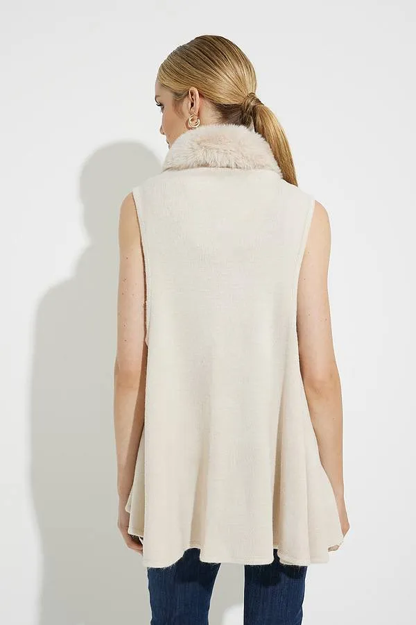 Joseph Ribkoff Faux Fur Vest Style 224957 Oatmeal