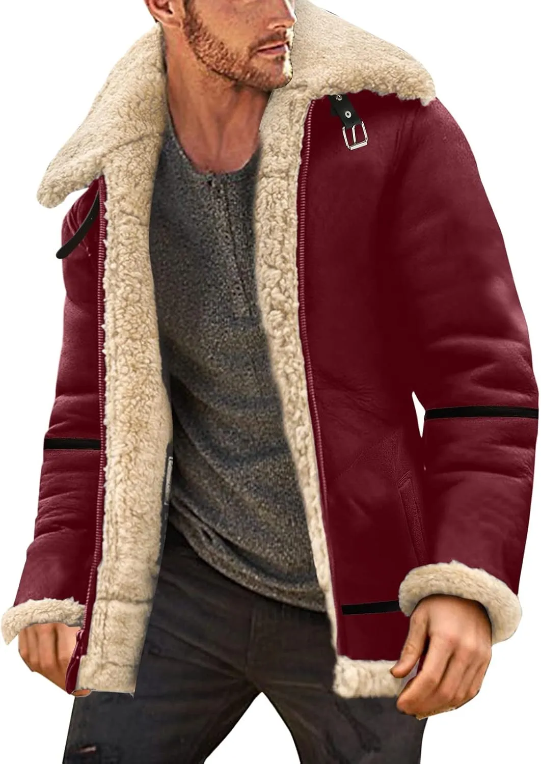 LCMTWX Winter Jackets for Men Jacket Stand Collar Knitted Splice Sweater Coat Casual Cardigan Stylish Winter Coats for