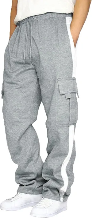 Mens Pants Joggers with Pockets, Casual Sweatpants, Drawstring Chino Pants Track Jogging Outdoor Cargo Pants