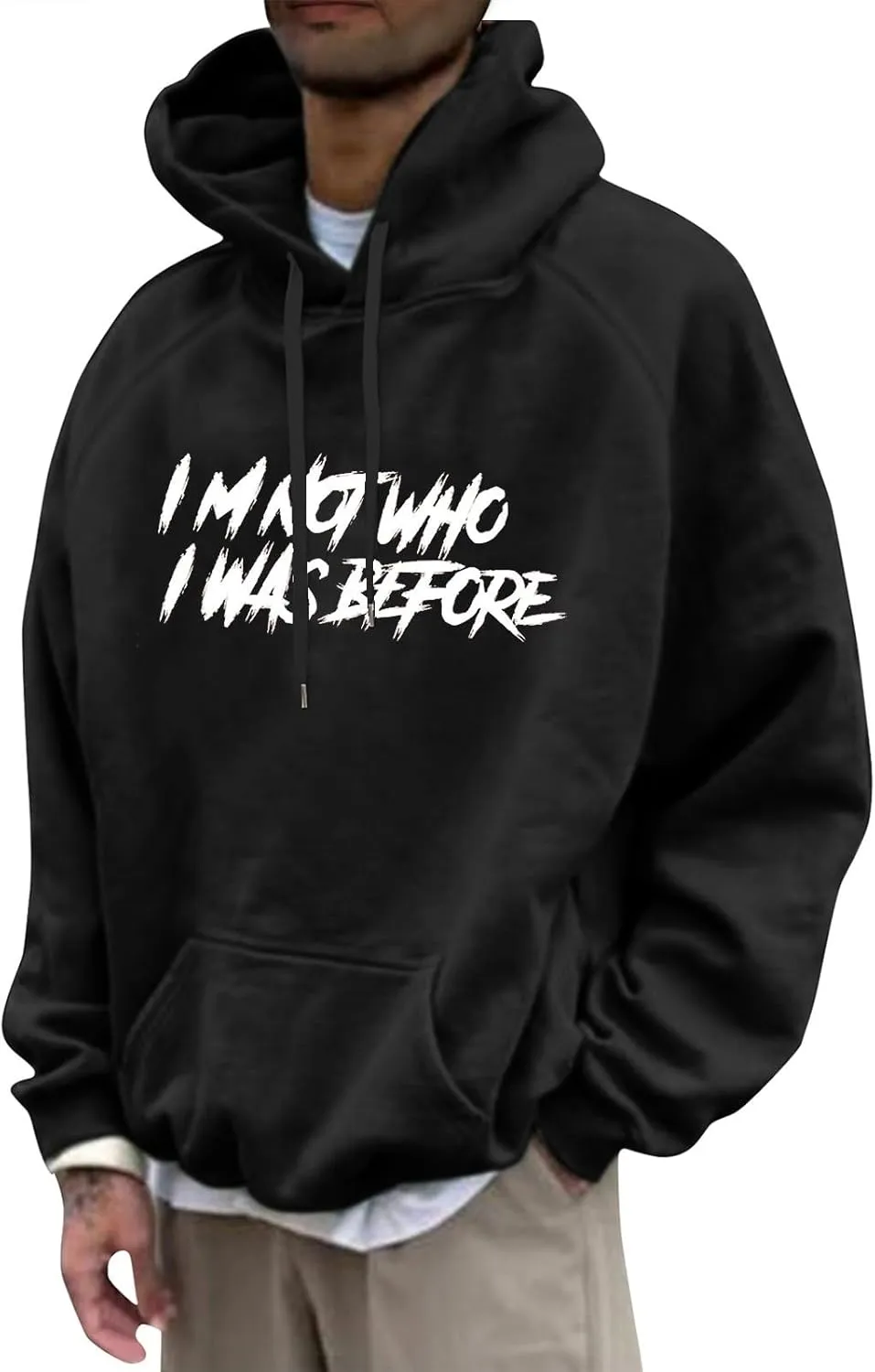 Men's Trendy Hoodies Oversized Fleece Sweatshirts Fall Long Sleeve Hoodie Big and Tall Graphic Hoodie With Pockets