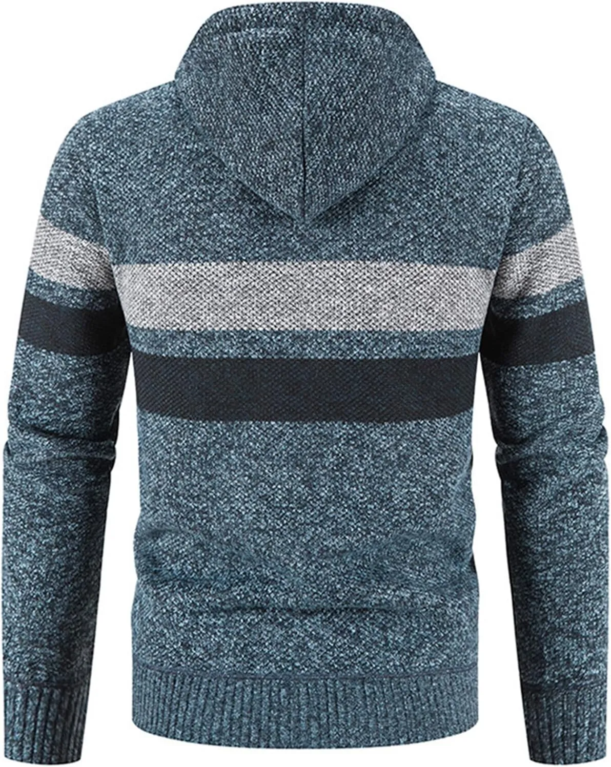 Mens Zip Up Hoodies Sweaters Sherpa Fleece Lined Cardigan Jackets Plus Thick Knitted Fleece Jackets with Full Zip