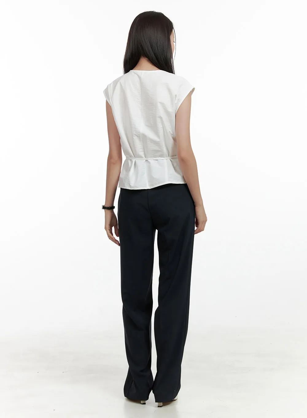 Pintuck Straight Tailored Pants OL411