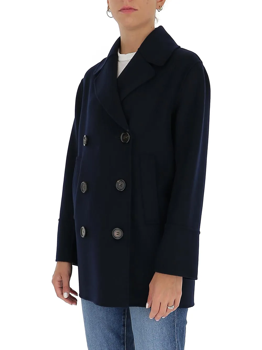 'S Max Mara Spread-Collar Peacoat