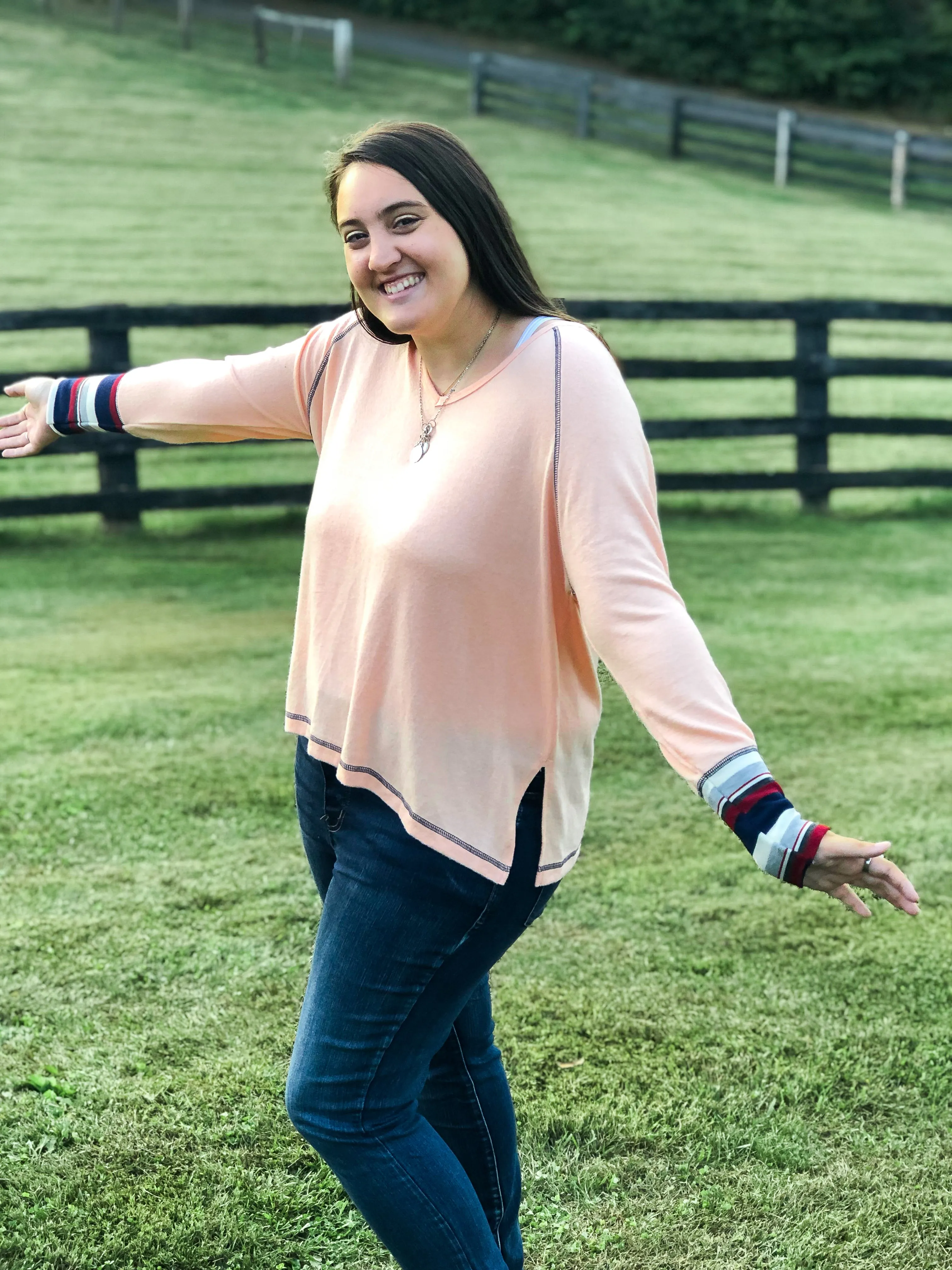 Soft and Sweet Knit Top: Peach