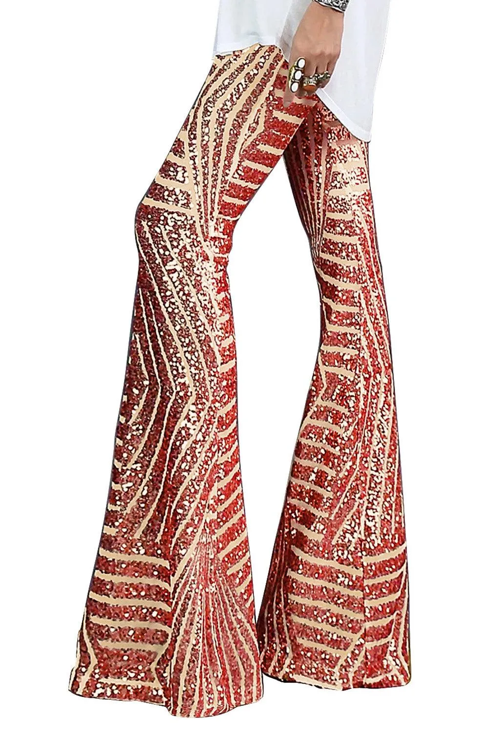 Sparkly Sequin Wide Leg Pants