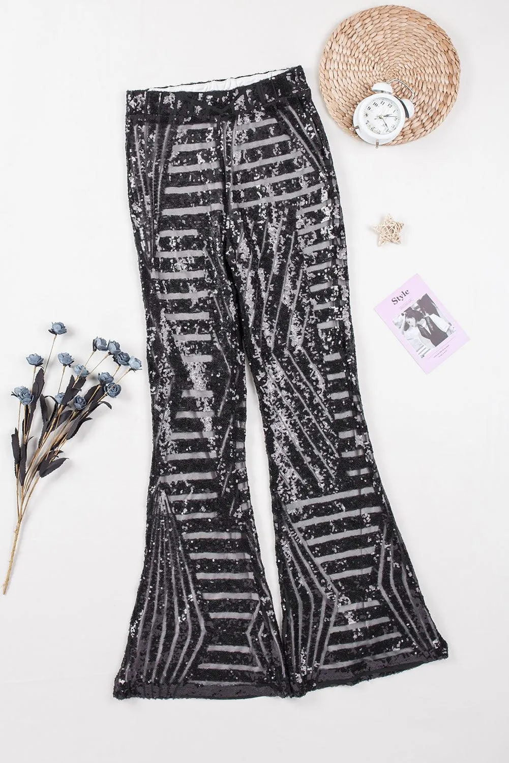 Sparkly Sequin Wide Leg Pants