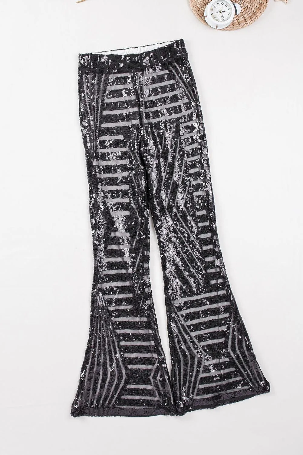 Sparkly Sequin Wide Leg Pants