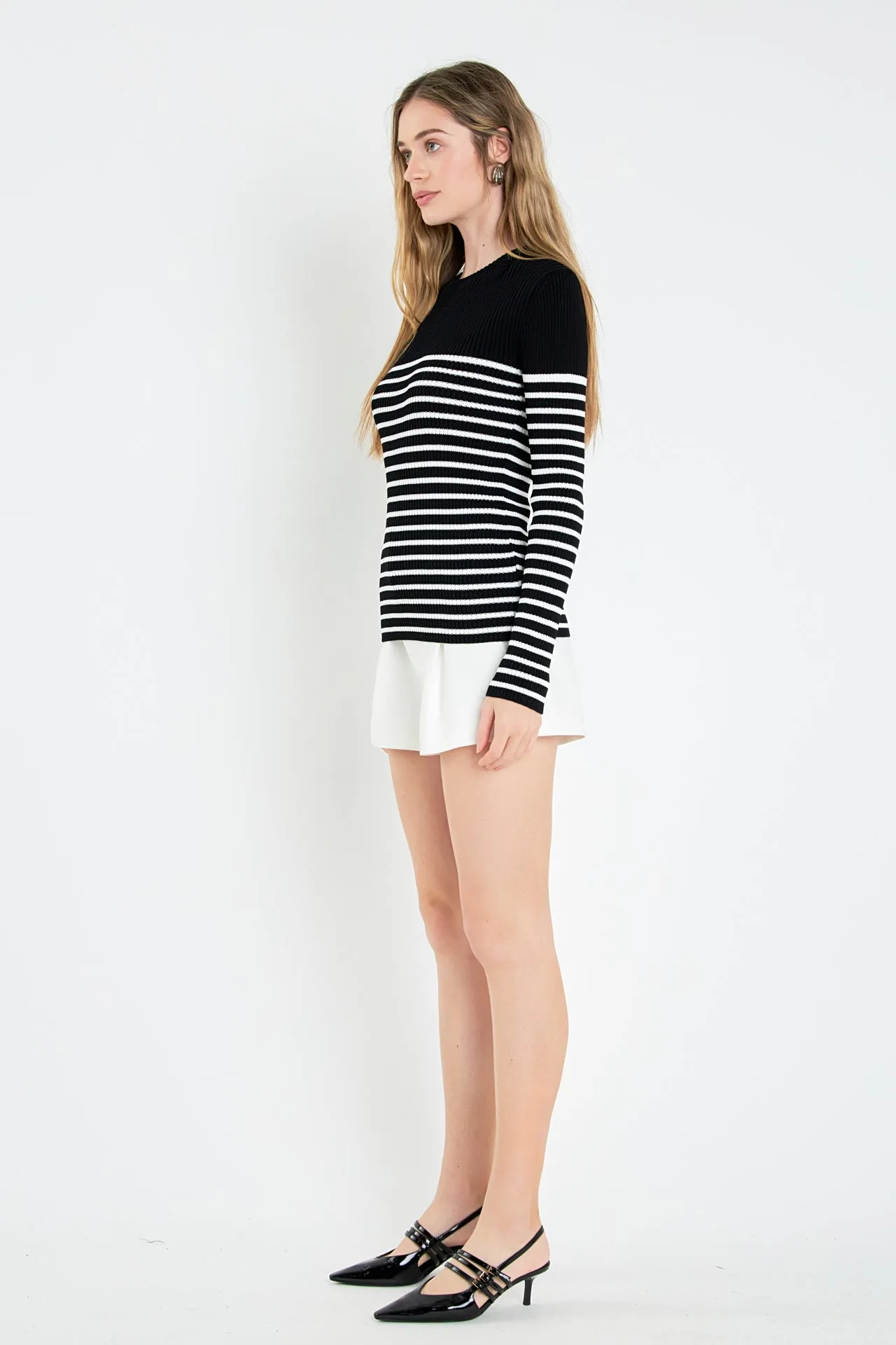 Stripe Long Sleeve Knit Top