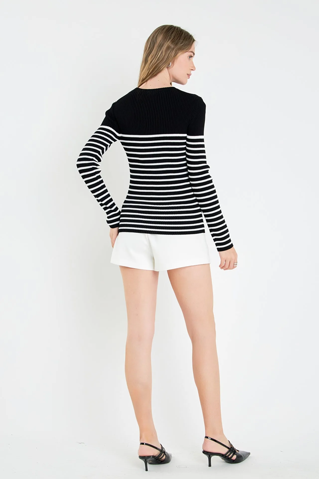 Stripe Long Sleeve Knit Top