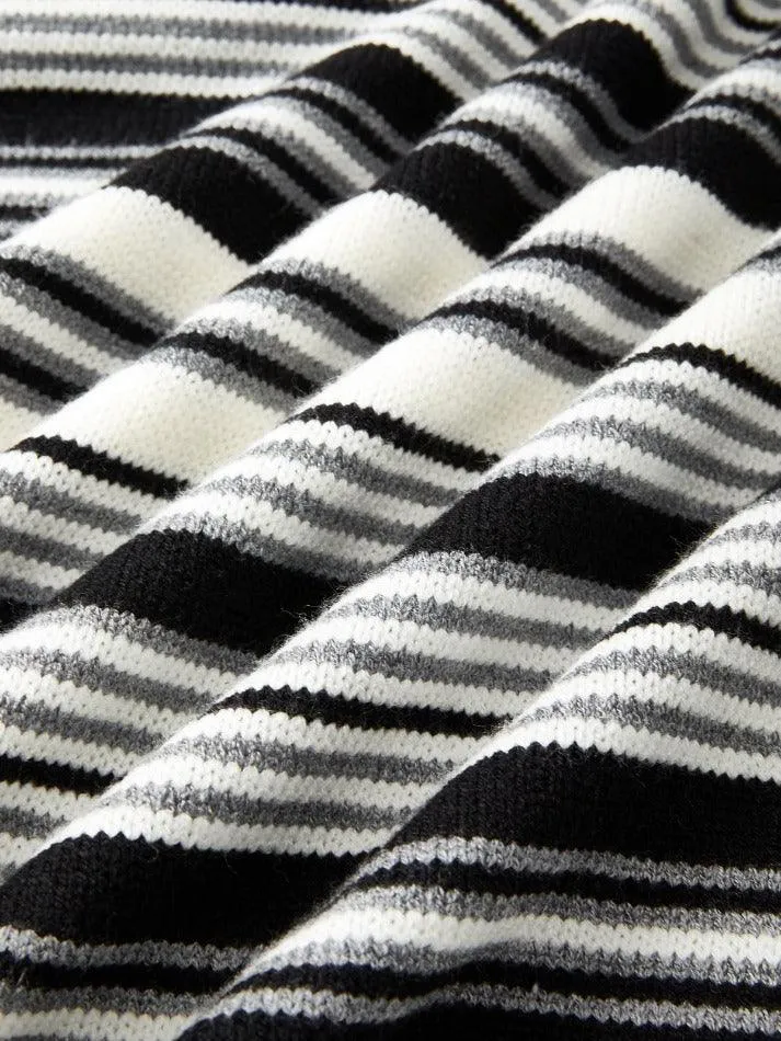 Vintage Striped Crew Neck Pullover Sweater