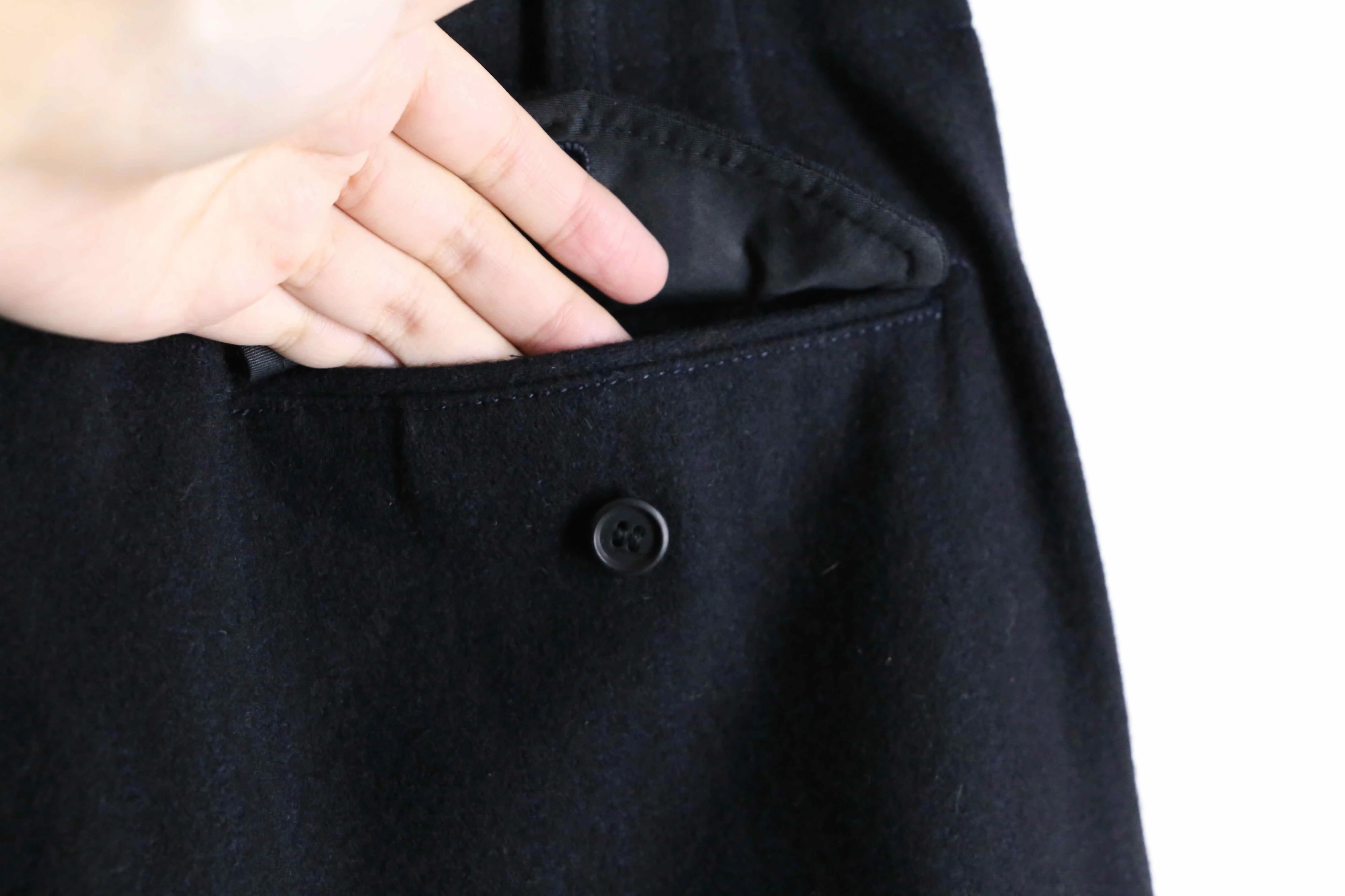 vintage wide tapered silhouette wool trousers