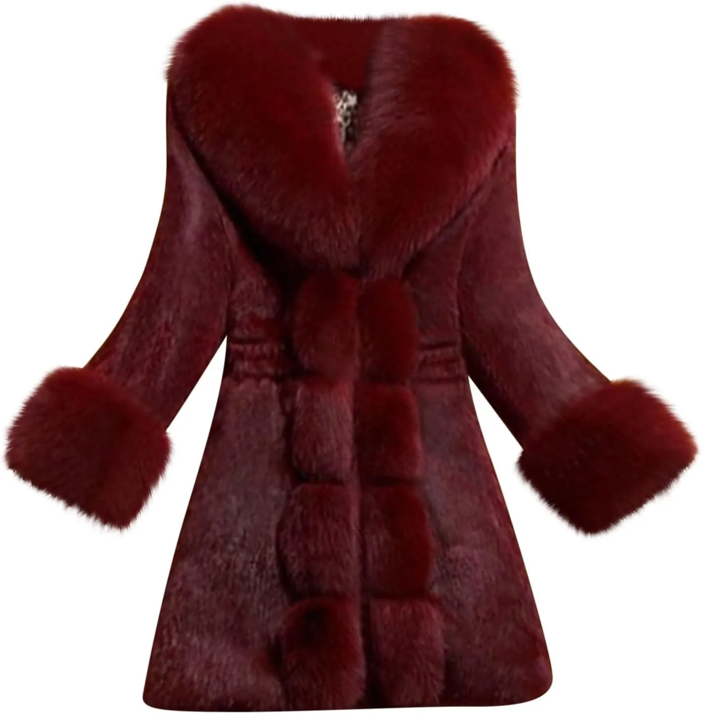 Winter Thicken Coats for Women Plus Size Furry Fleece Faux Fur Jackets Dressy Casual Parka Long Trench Coats Cardigan