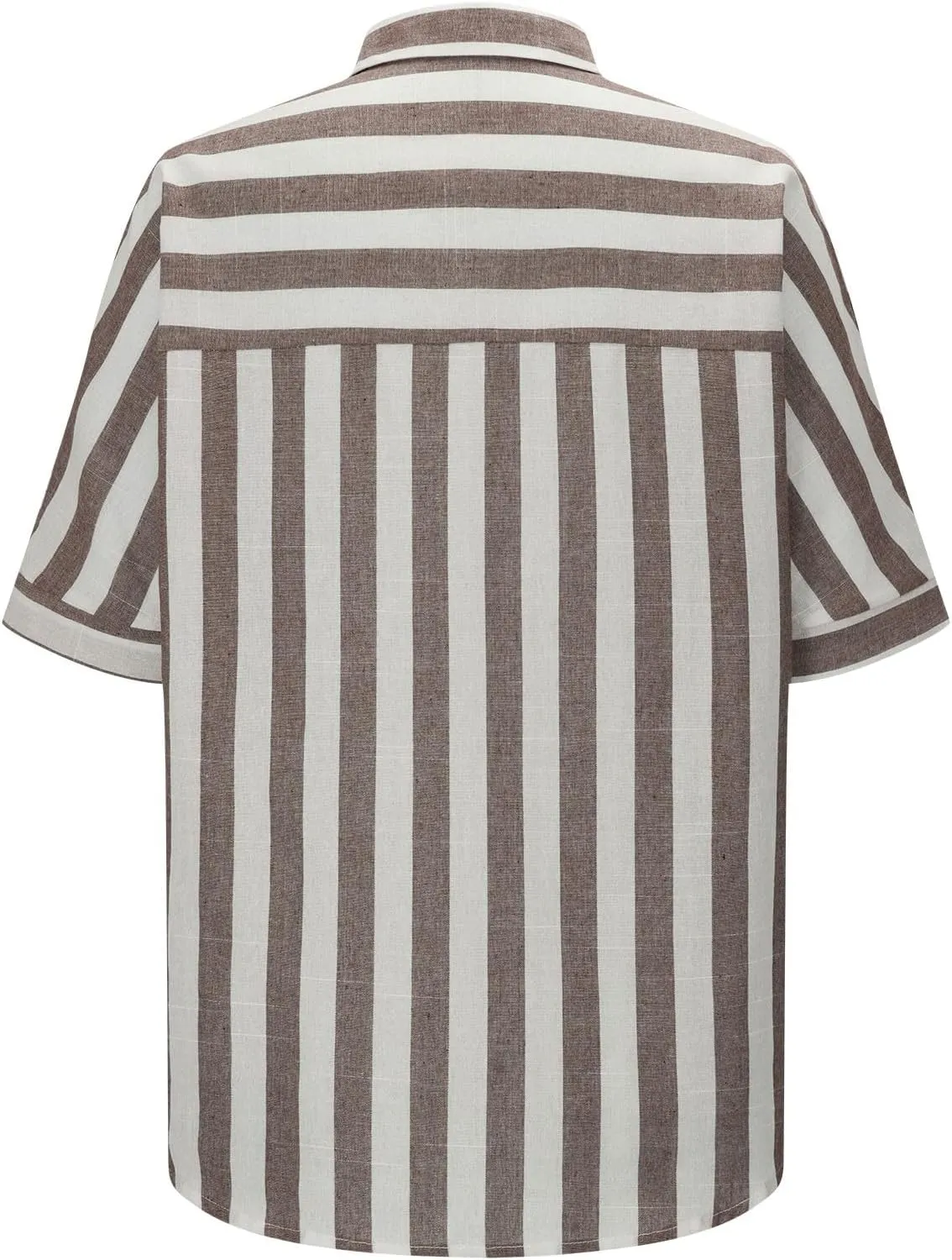 Women's Casual Striped Button Down Shirts Summer Short Sleeve Blouses Loose Fit Turndown Collar Work Shirt Tops