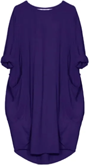 Women's Oversized Dress Long Sleeve Loose Tunic T-Shirt Dresses Summer Fashion Baggy Dress with Pockets 2025